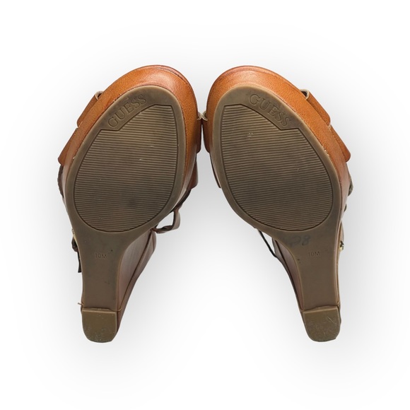 Guess ❤︎ Marini Strappy Platform Wedge Sandals ❤︎ Saddle Vegan Leather ❤︎ 10M - Picture 10 of 16